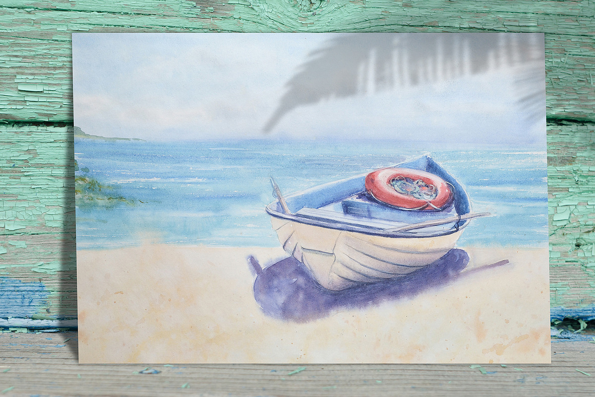 Watercolor Ocean & Sea Landscapes, a Seasonal Illustration by NataliArkushArt (Photo 9 of 15)