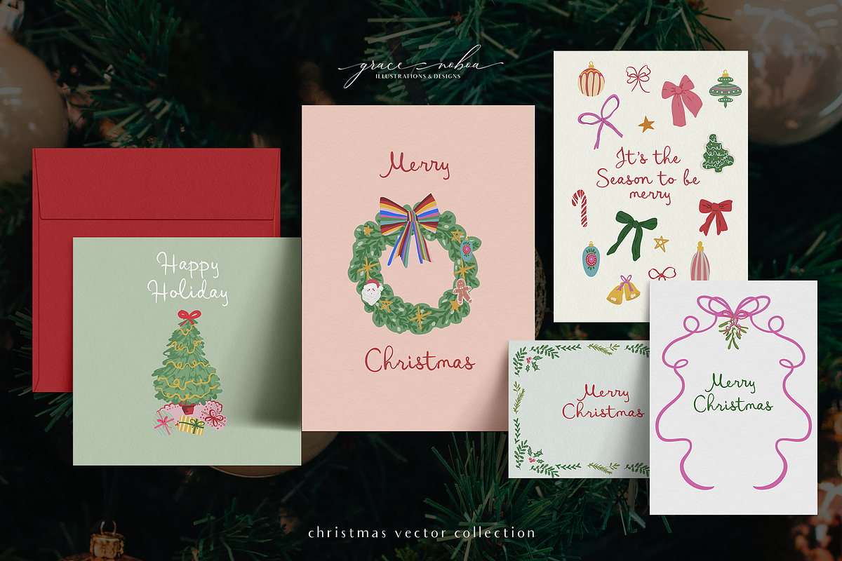 Christmas holiday fun vector graphic, an Object Graphic by Grace Noboa Illustrations (Photo 4 of 6)