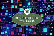 30 Glitch Pixel Cube Wallpapers, a Wallpaper Graphic by Incomelion (Thumbnail 1 of 6)