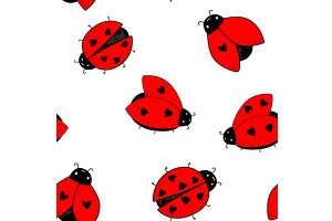 Cartoon kawaii ladybug baby seamless, an Animal Illustration by Toltemara
