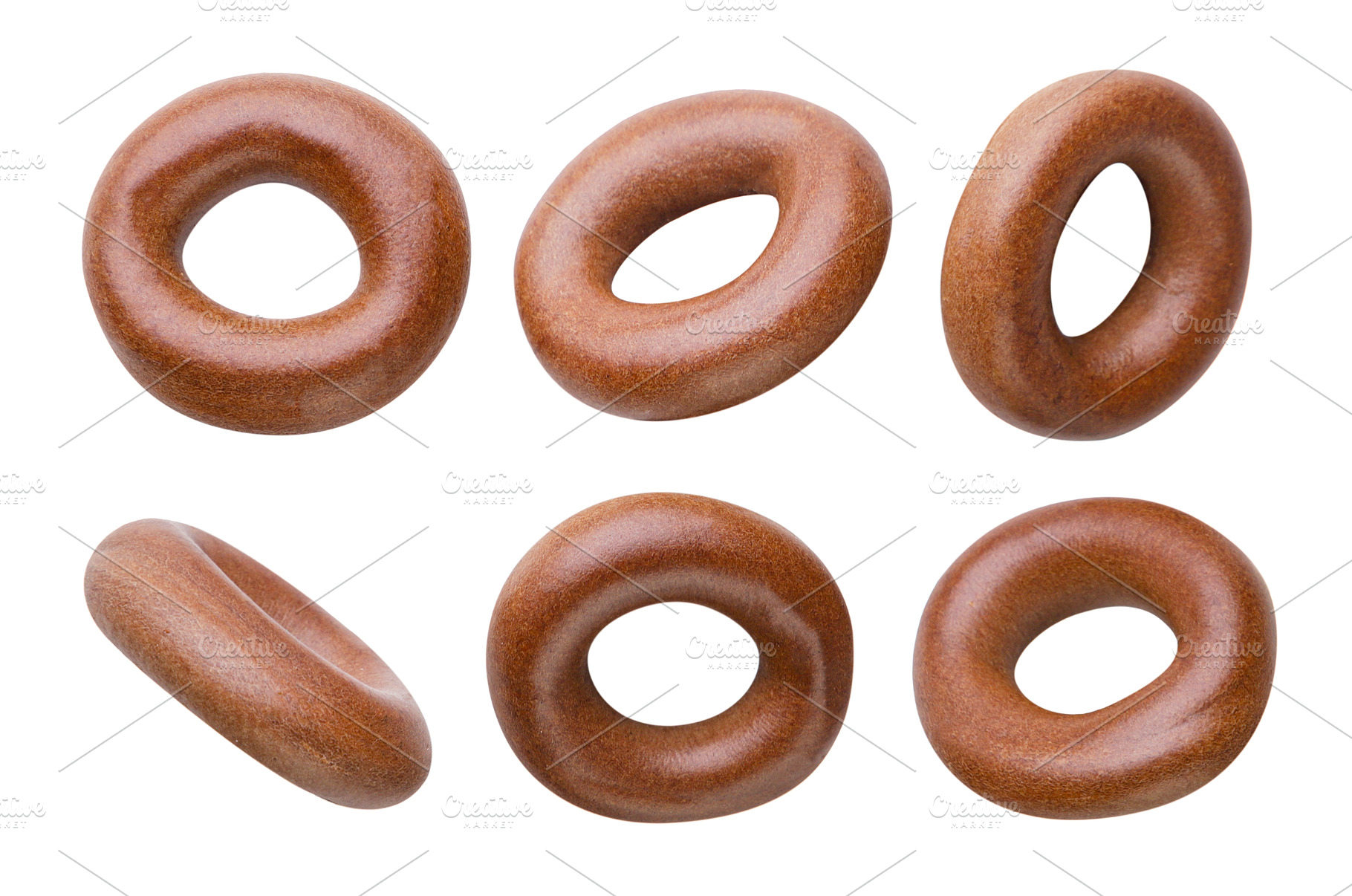 A set of cocoa dried bagels close-up, a Food & Drink Photo by innakreativ