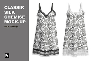 Classic silk chemise mockup.