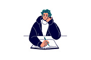 People study at desk set, an Education Illustration by PaperTrident (Thumbnail 12 of 19)
