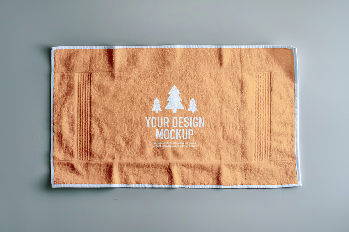 Orange beach towel mockup, a Product Mockup by OSORIOartist