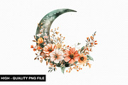 Floral Moon Clipart Design Bundle, an Illustration by crative8112 (Thumbnail 5 of 10)