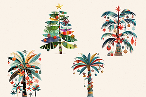 TROPICAL PALM CHRISTMAS CLIPART