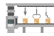 Automatic production conveyor, a Technology Illustration by Volyk (Thumbnail 3 of 3)