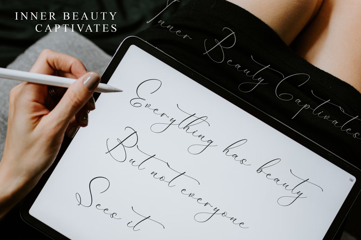 Dilanda Merlinmota Beauty Script, a Script Font by Storytype Studio (Photo 10 of 12)