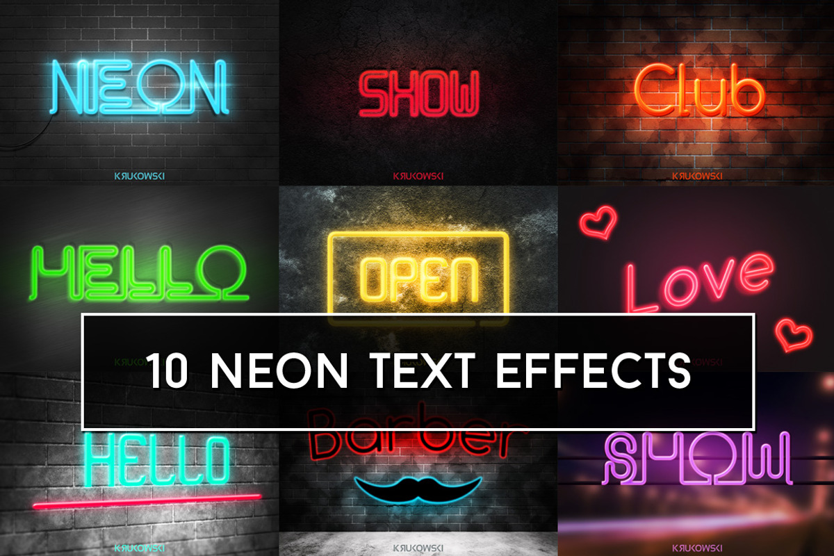 Neon Text Effects, an Advertising Mockup by Krukowski Graphics (Photo 1 of 3)