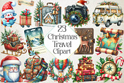 Christmas Travel Clipart, an Illustration by DreamPrint404 (Thumbnail 1 of 5)