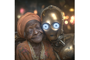 An elderly woman who has retired is, a Technology Photo by ZinetroN