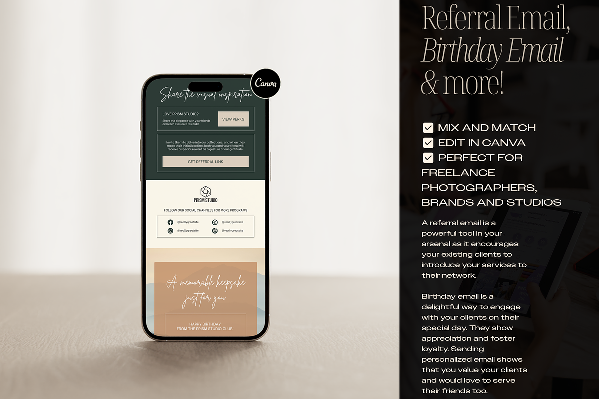 50 Photography Emails Canva Template, an Email Template by Creatif Foundry (Photo 6 of 9)