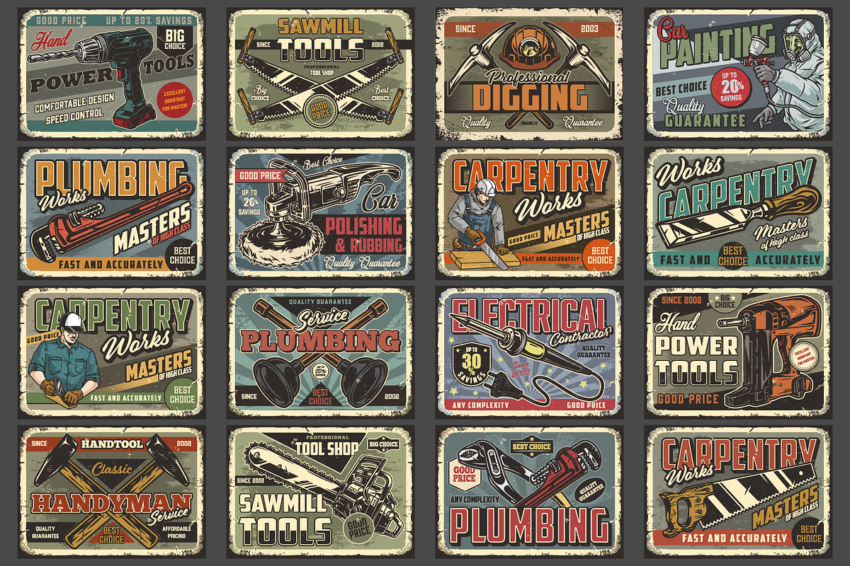 50 Handymen Retro posters, a Brochure Template by DGIM studio (Photo 4 of 7)