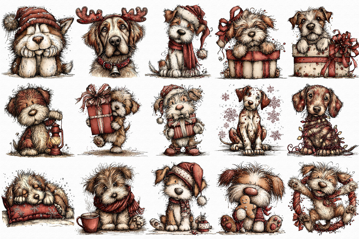 Festive Dog Winter Clipart, an Illustration by Libby Wishes (Photo 4 of 8)