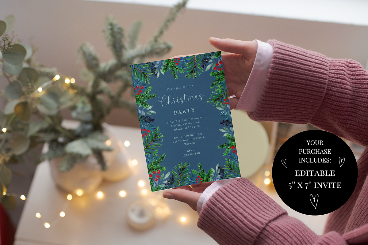 Editable Christmas Invitation, an Invitation Template by ForeverPrint (Photo 4 of 6)