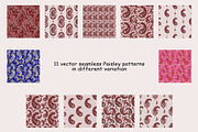 Red floral Paisley patterns, a Pattern Graphic by ThaiByGaew (Thumbnail 2 of 3)
