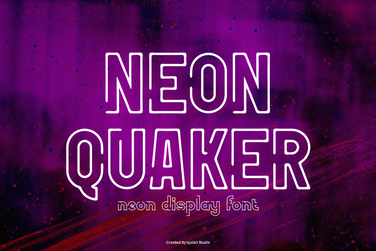 Neon Quaker - Outline Round Font, a Sans Serif Font by Iqsiart Studio (Photo 1 of 7)
