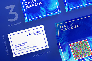 Business Cards Makeup Blue