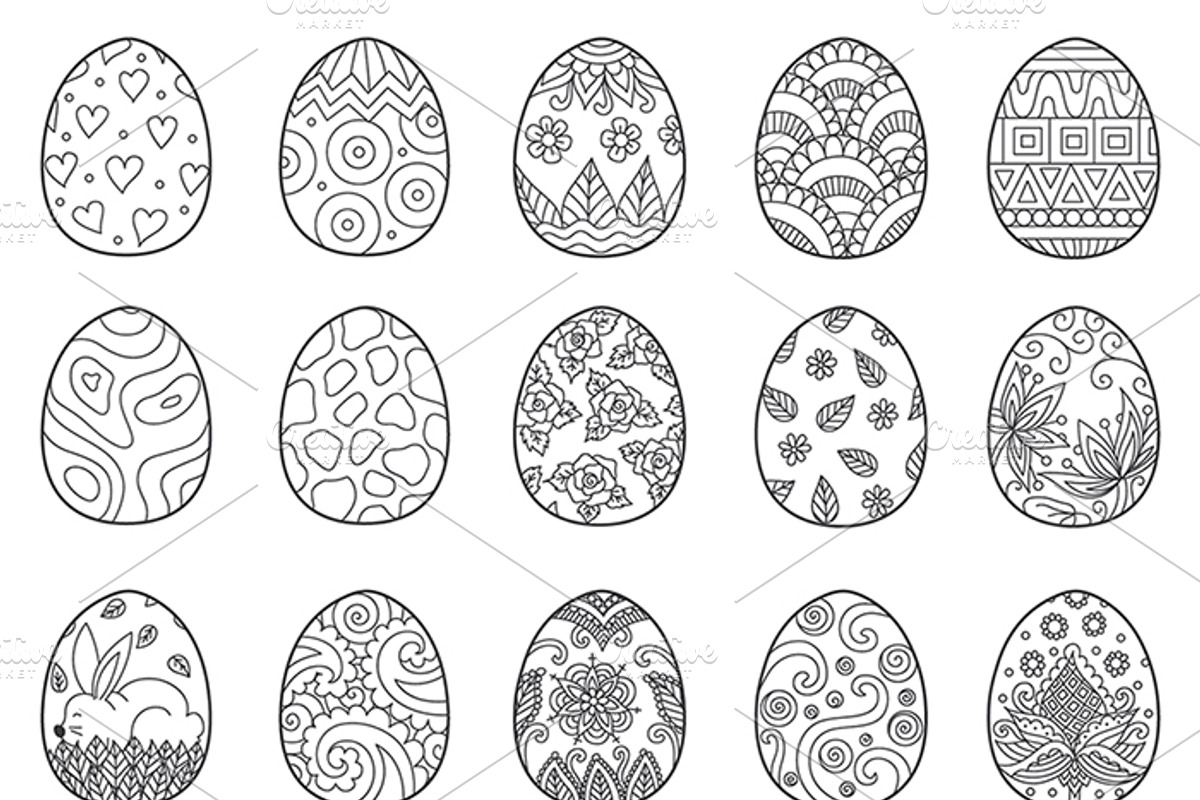 Happy Easter coloring page, an Object Graphic by Somjai King (Photo 8 of 16)