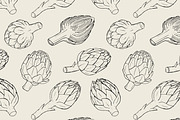 Artichoke, hand drawn set, patterns, a Decorative Illustration by Good Studio (Thumbnail 5 of 8)