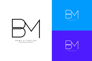 Initial Letters BM Logo Design