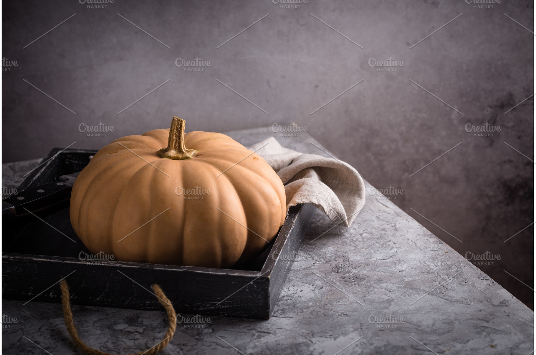Raw fresh cut pumpkin on dark, a Food & Drink Photo by Yulia Furman