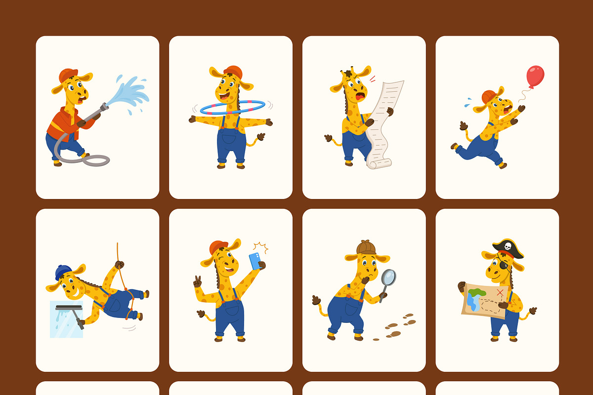Giraffe Vectors Icons Bundle, an Emoji Icon by Brickclay (Photo 10 of 12)