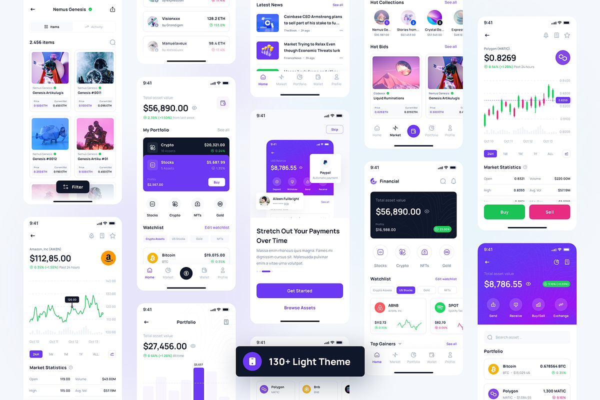 Finline - Investment & Finance App, an UI Kit Template by Unpixel Design (Photo 3 of 6)