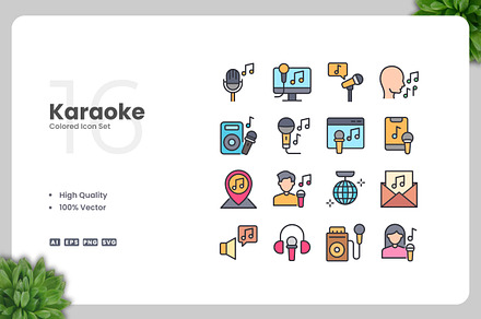 Karaoke Colored Icons, an Icon by Upnowgraphic