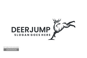 Deer Jump Line Art Logo, a Branding & Logo Template by ivan_artnivora