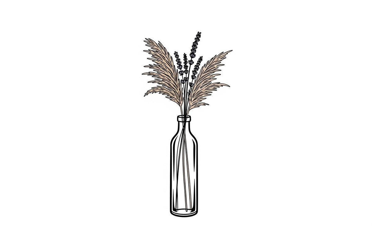 Pampas Grass Bottle Vase Bundle, an Illustration by Gaye Art (Photo 13 of 31)