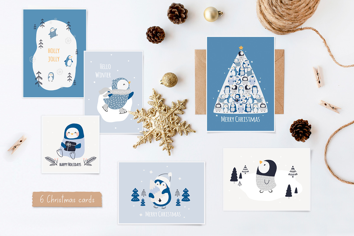 Penguins.Christmas collection, an Animal Illustration by AfonshinaArt (Photo 8 of 9)