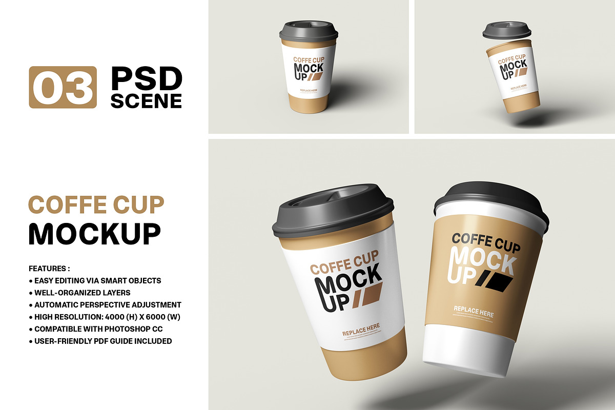 High Quality Coffe Cup Mockup, a Cups & Container Mockup by LOGTURNAL (Photo 1 of 4)