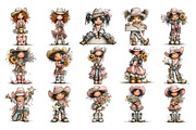 Cowgirl PNG Clipart Bundle, a Person Illustration by Nicolle's Colorful Art (Thumbnail 4 of 6)