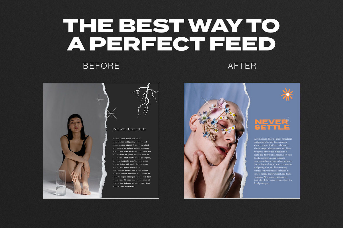 Instagram Social Media CANVA Grunge, a Social Media Template by Vermeulen Design Studio (Photo 5 of 5)