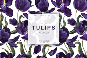 "Black Tulips" Seamless Pattern