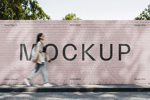 Brick Wall Mockup, an Advertising Mockup by Design Squad