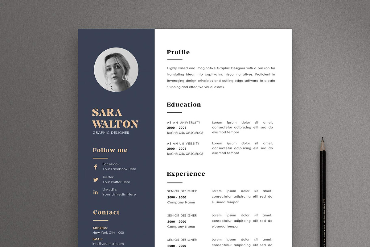 Minimalist Resume CV, a Resume Template by Saman Osama (Photo 1 of 3)