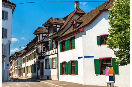 Traditional architecture of Basel in, an Architecture Photo by Leonid Andronov