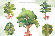 Little forest - watercolor set, an Illustration by Visual Animal (Thumbnail 3 of 4)