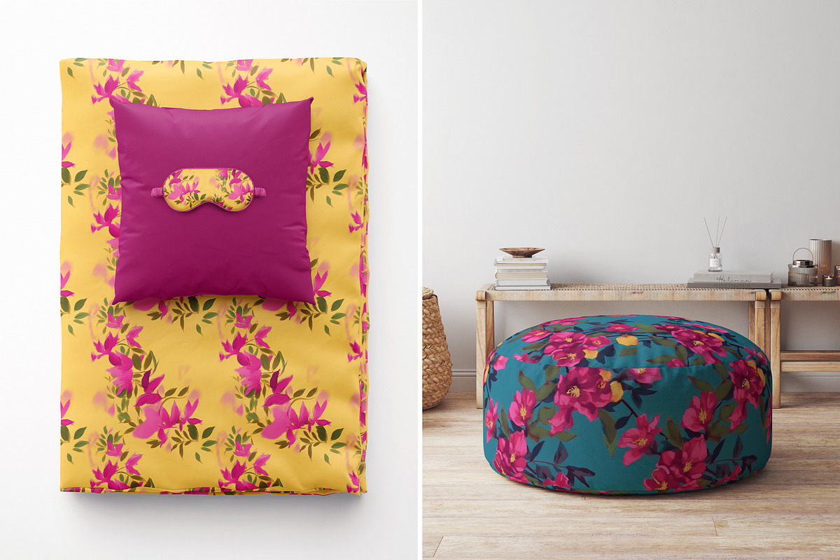 Pink Blooming Floral Patterns, a Pattern Graphic by Ninterints (Photo 17 of 20)