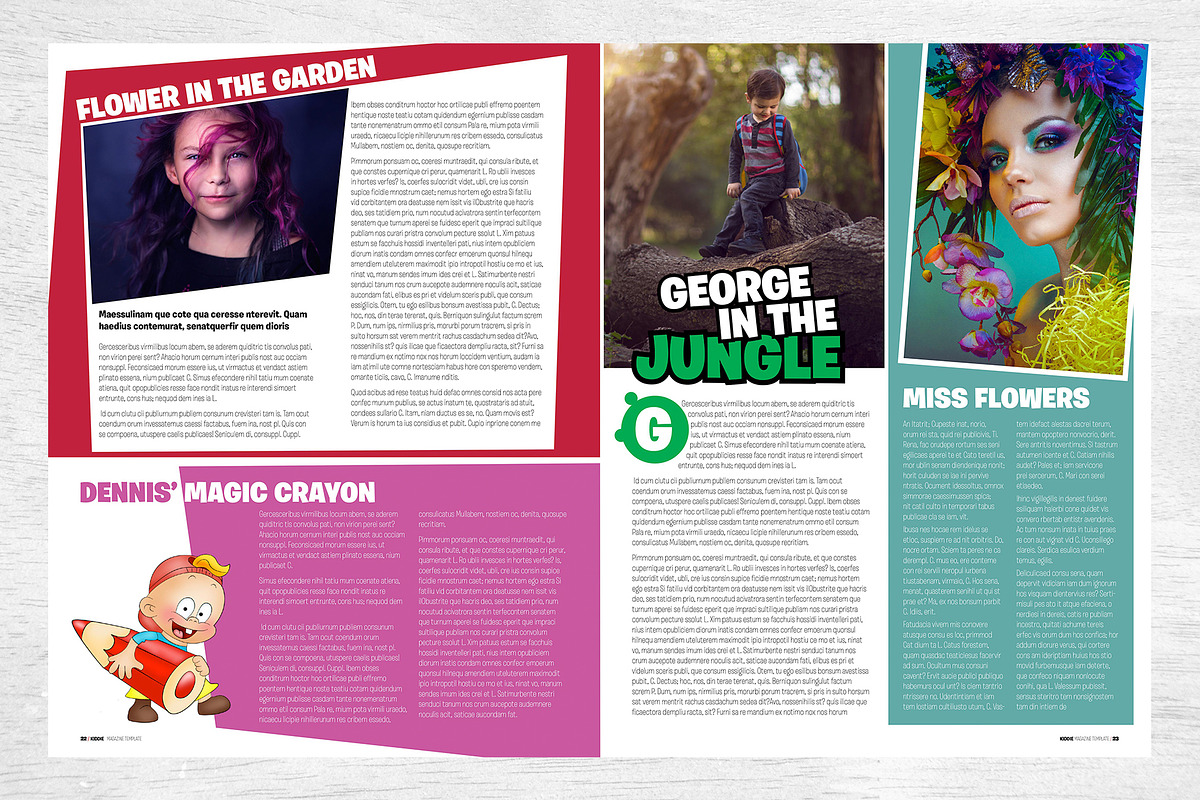 Kids Magazine Template, a Magazine Template by Red Cactus Creative (Photo 12 of 18)