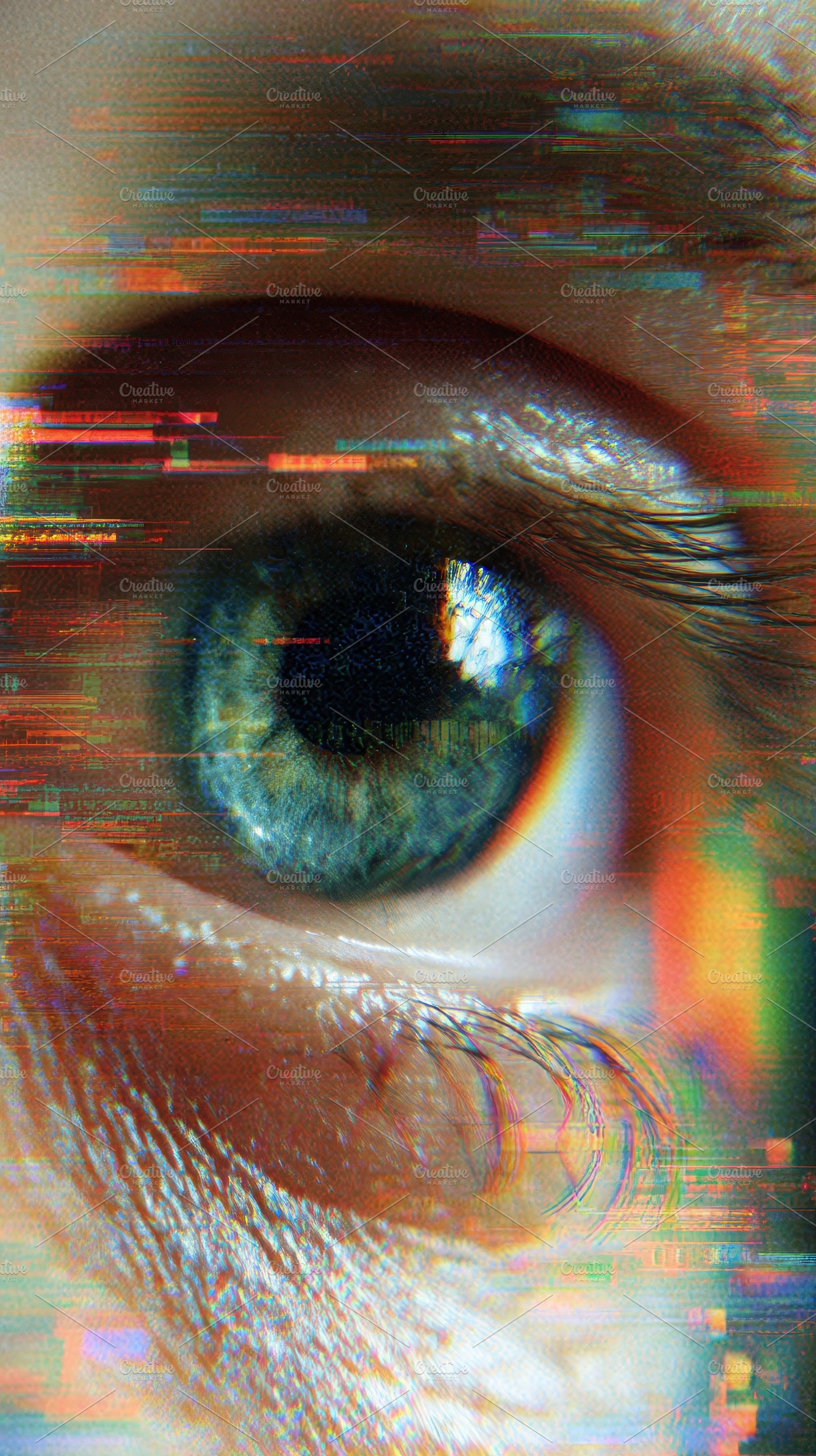 Glitching Eye Digital Art Abstract V, an Abstract Photo by Pixeness Studio
