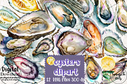 Watercolor oysters clipart, a Food Illustration by TanuschArts (Thumbnail 5 of 5)