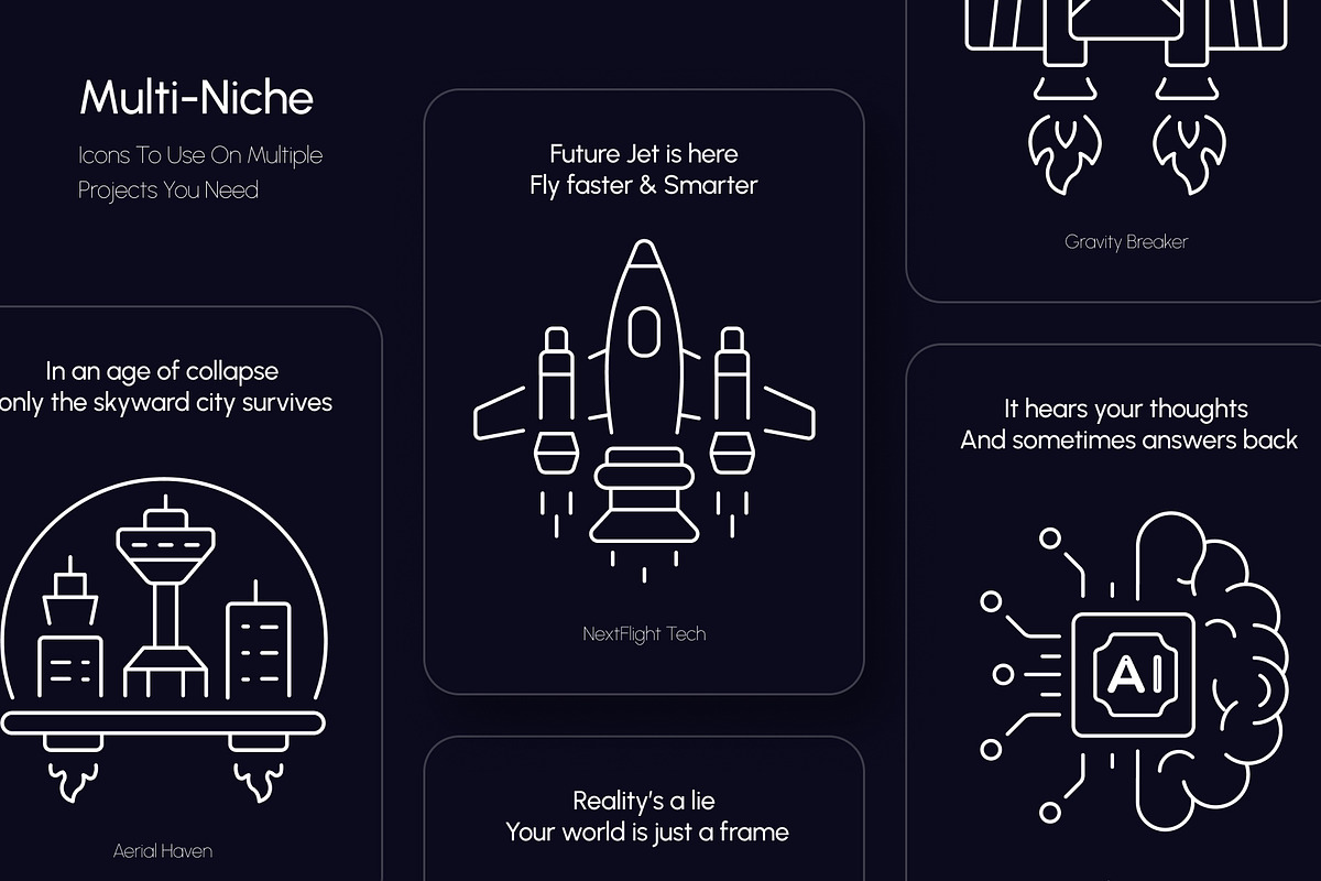 Futuristic Icon Art Set, an Outline Icon by Prosymbols (Photo 3 of 7)