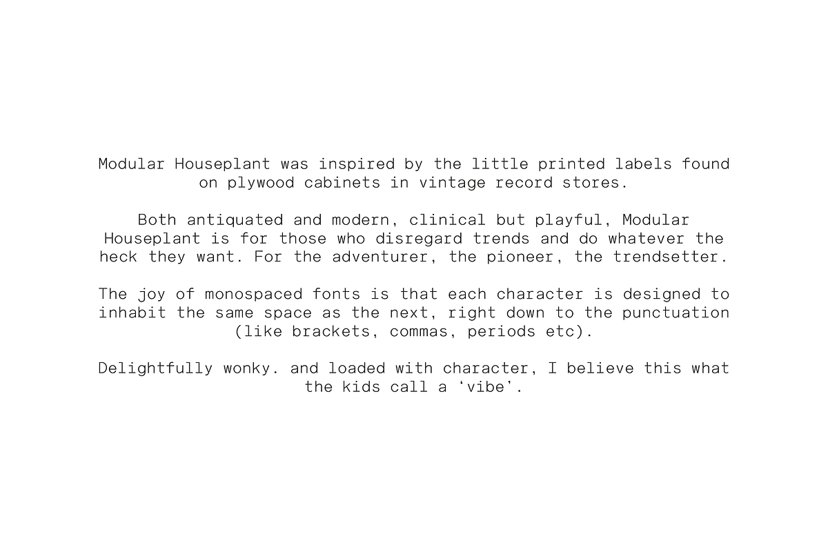 Modular Houseplant | Monospaced Font, a Sans Serif Font by Off The Rack © (Photo 2 of 9)