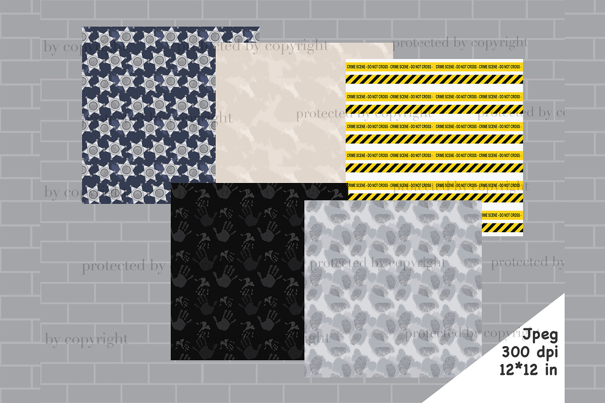 Detective Digital Paper, a Pattern Graphic by GlamArtZhanna (Photo 3 of 4)