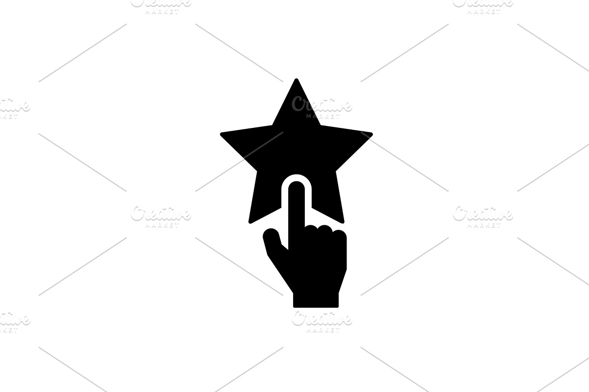 Finger point to the rating star, an Object Illustration by Saggitarius