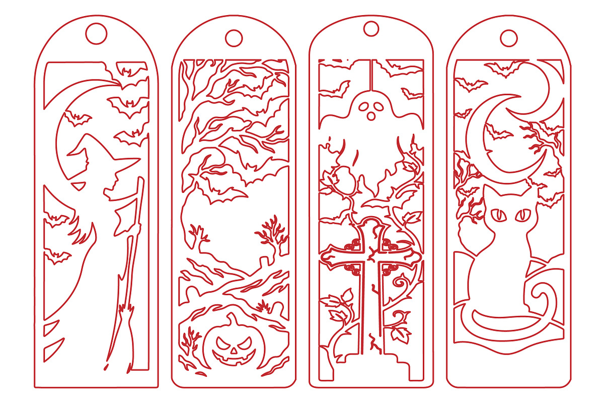 Spooky Halloween Laser Cut Bookmarks, an Object Graphic by Creative Art (Photo 3 of 3)