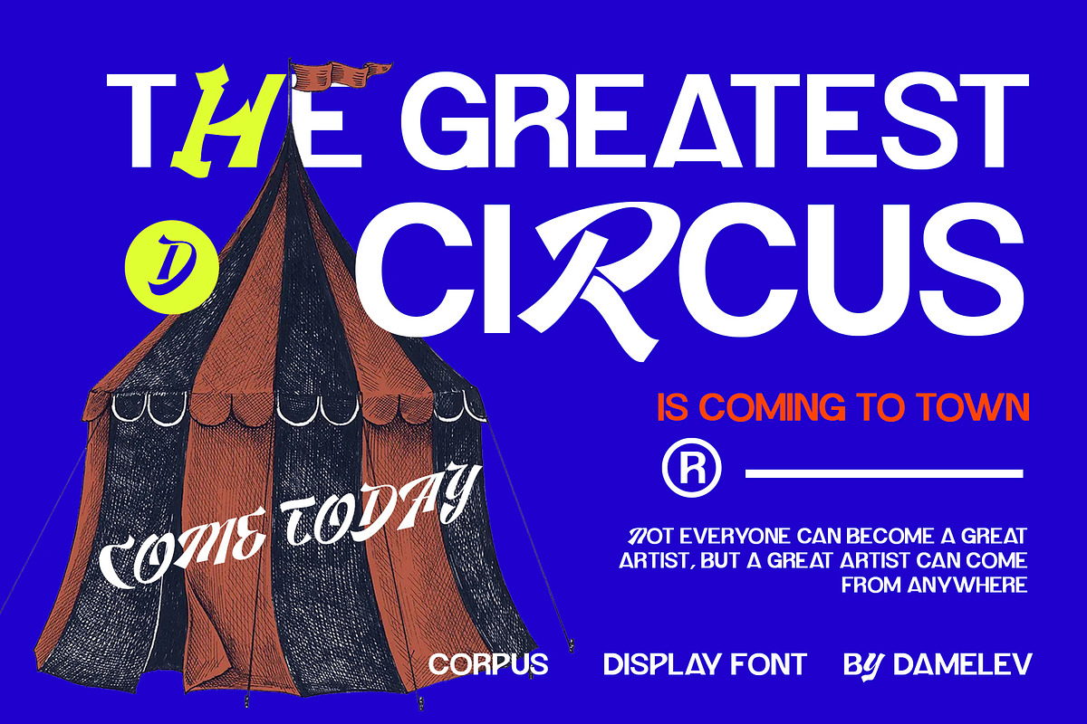 Corpus Font, a Font by Damelev (Photo 6 of 8)